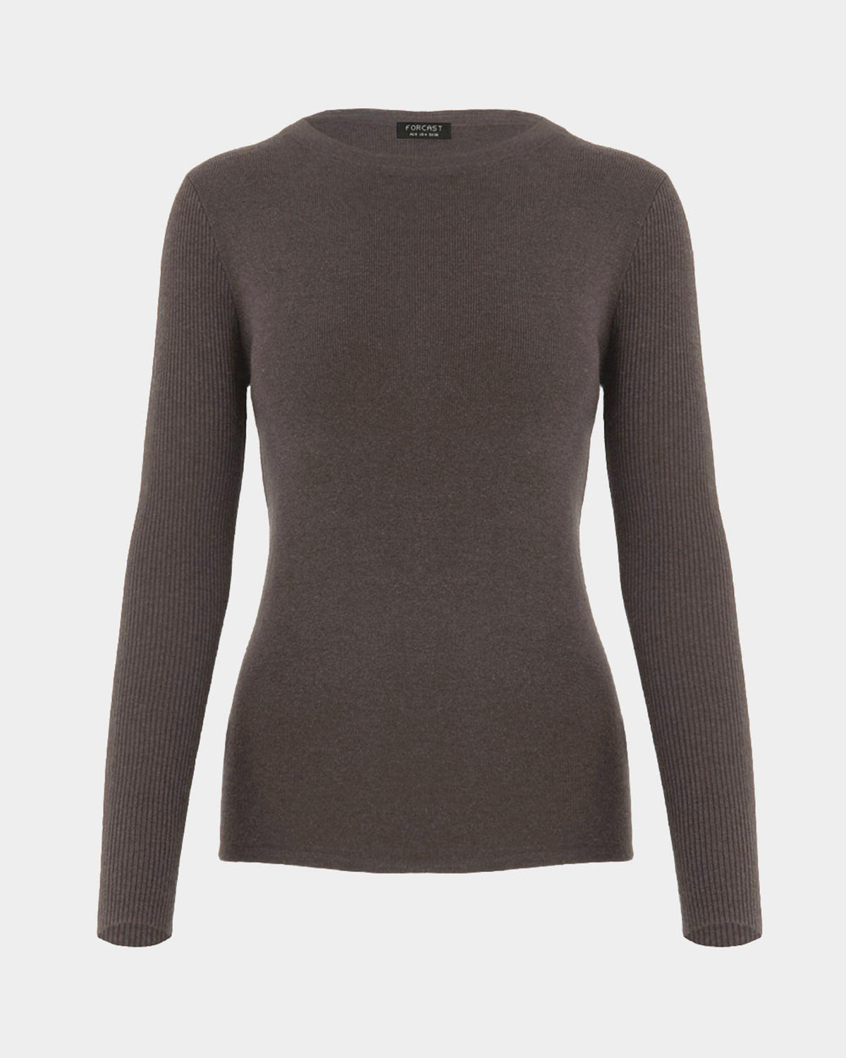 Tania Crew Neck Knit in walnut — product-only view