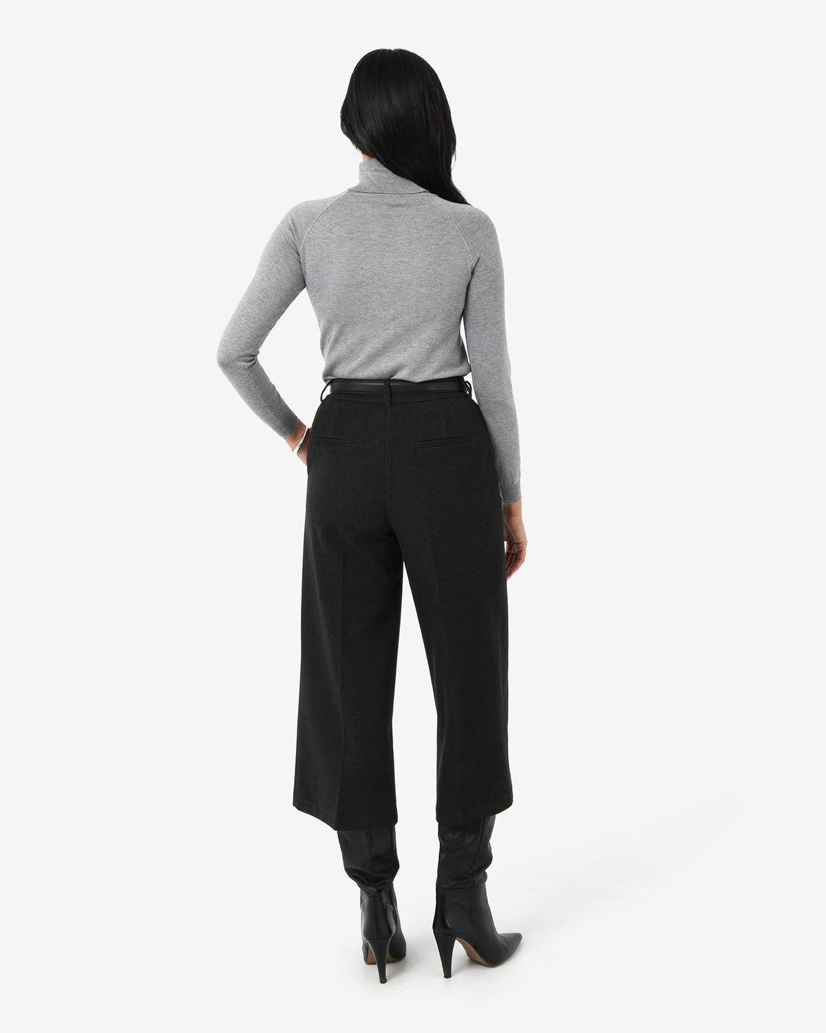 Clarisse Turtleneck Sweater in grey — back view