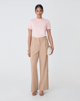 Catherine Short Sleeve Knit in blush pink — full-length view