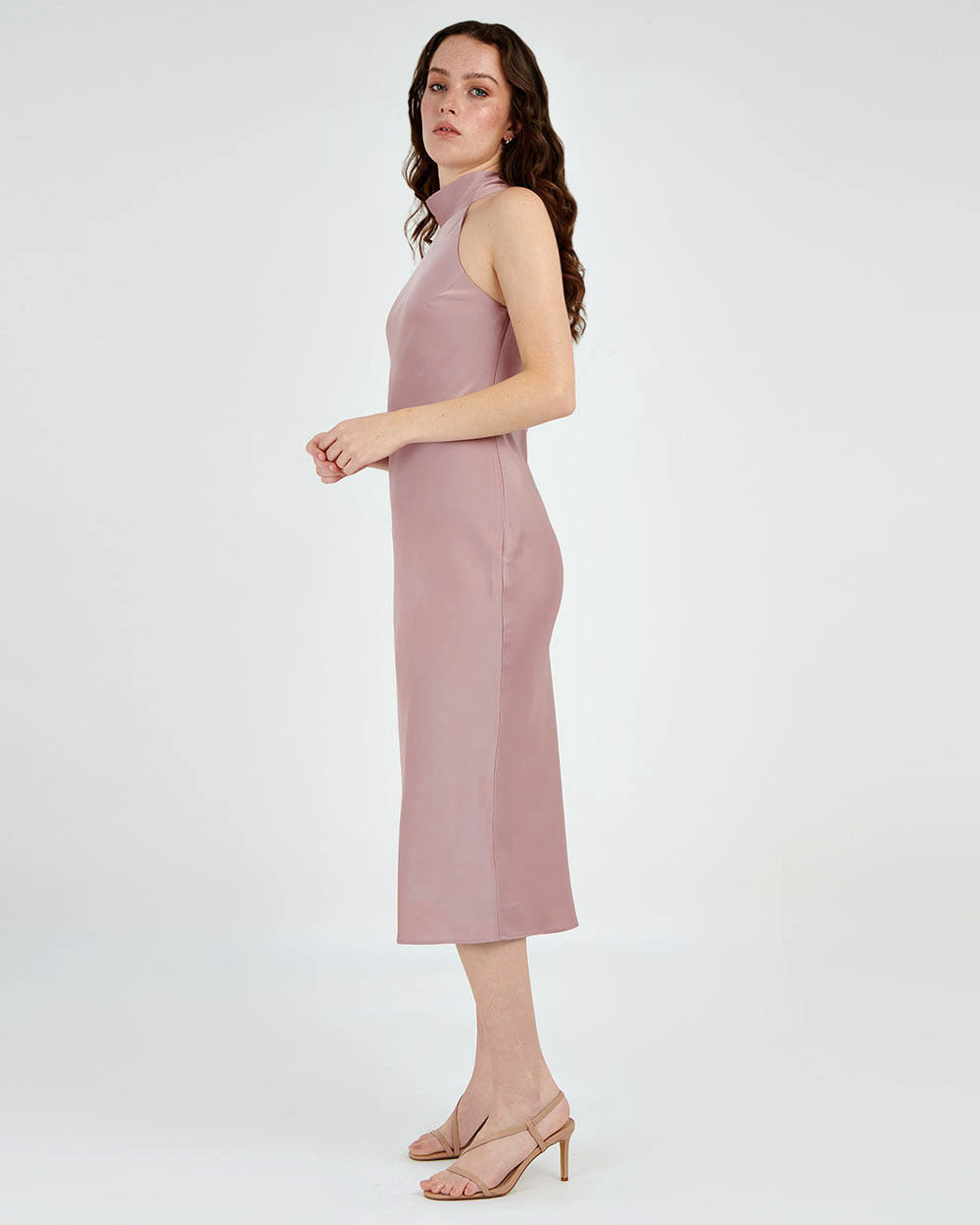 Martha Dress in misty rose — side view 2