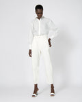 Aubri High-Waisted Jeans in ivory — full-length view