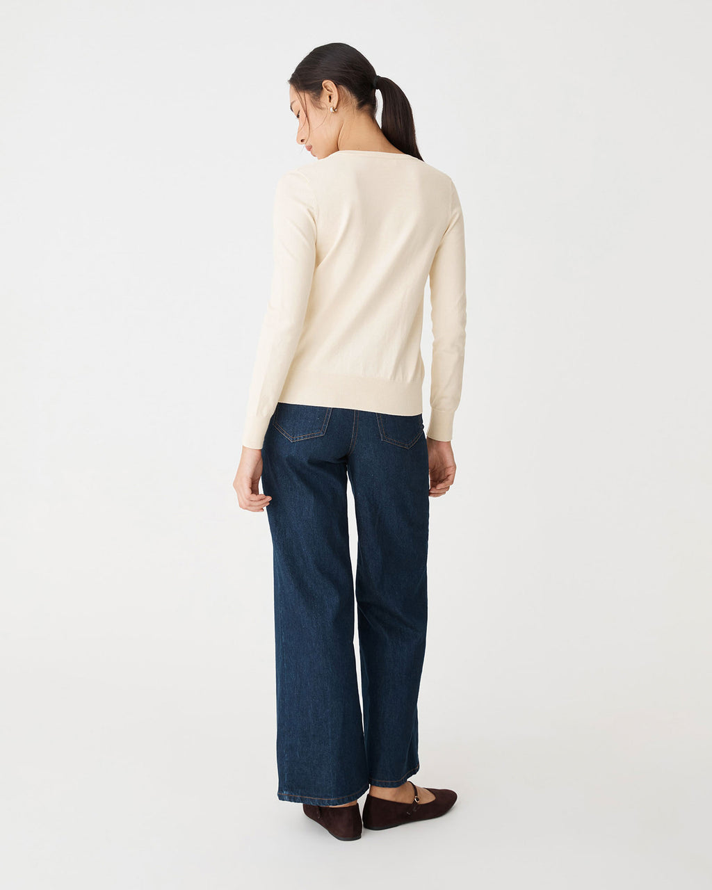 Joyce Knit Cardigan in buttercream — back view