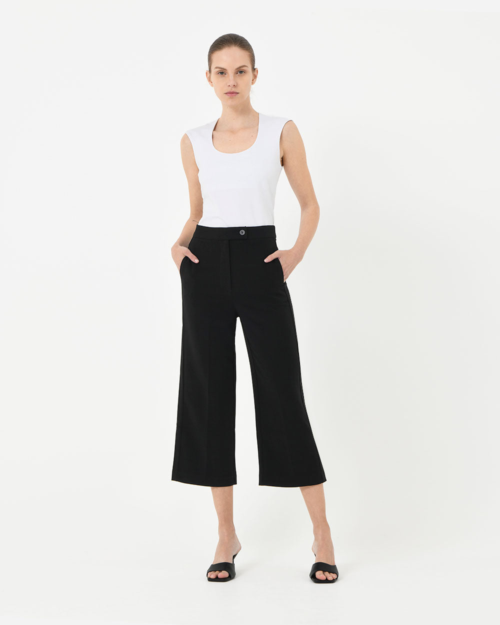 Inara Side Panel Pants in black — full-length view