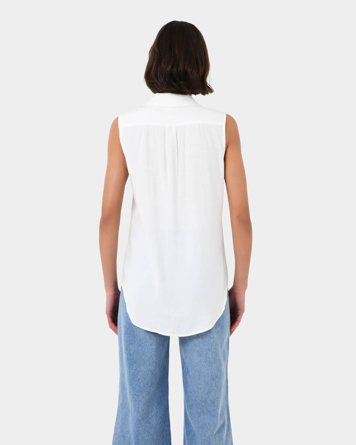 Aimee Sleeveless Shirt in ivory — view 4