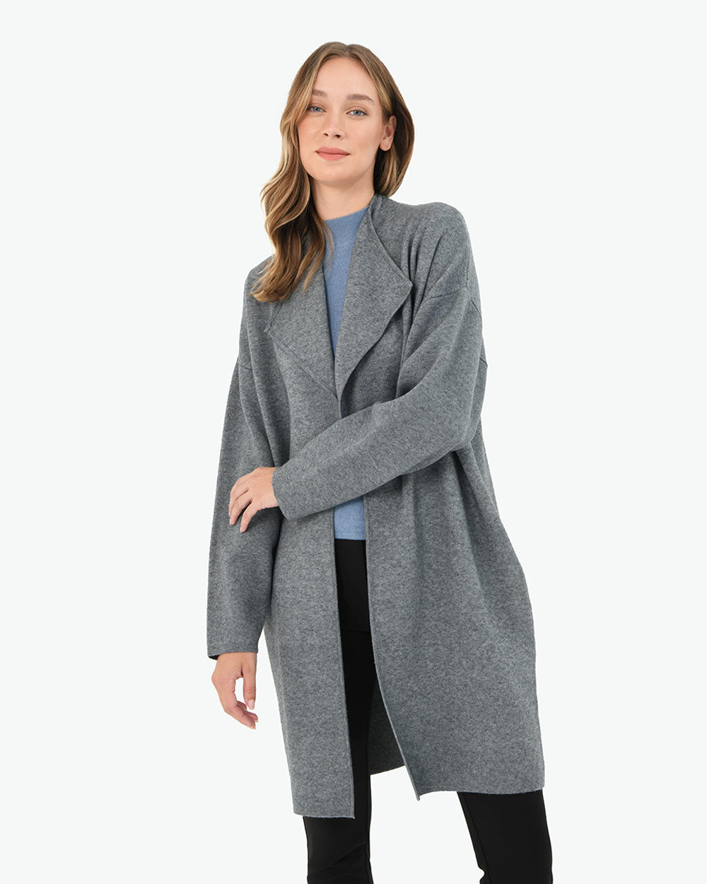 Karisma Coatigan in grey — close-up view
