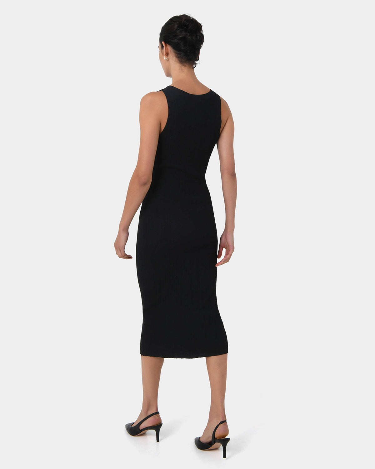 Isadora V-Neck Knit Dress in black — view 4