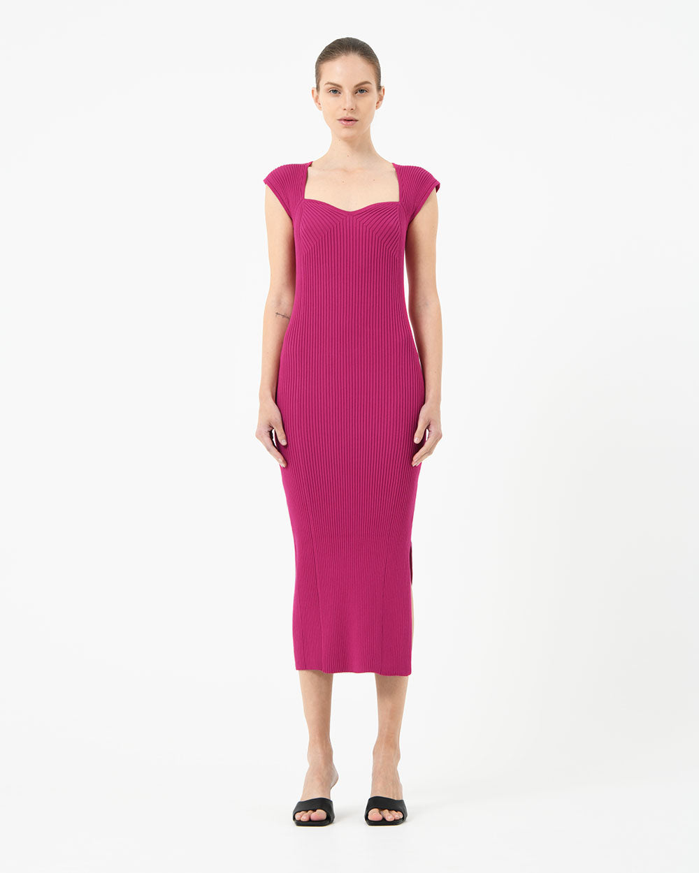 Mara Heart Neck Knit  Dress