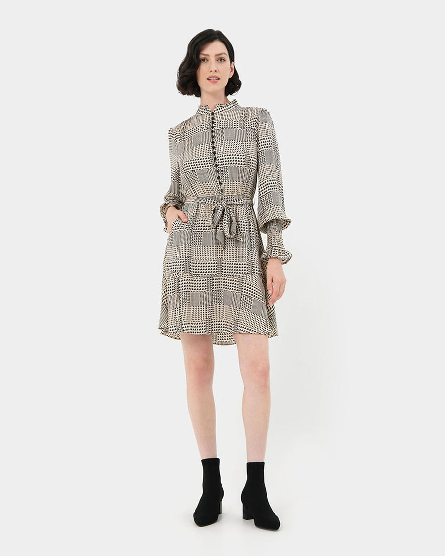 Vivi Geo Print Flare Dress