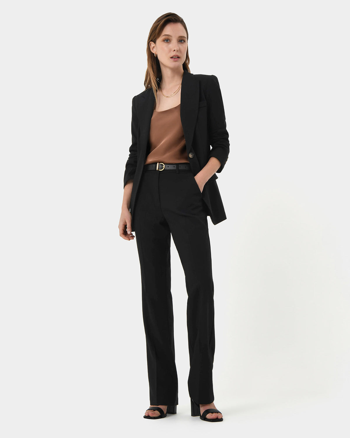 Hunter Single Breasted Blazer in black — full-length view 3
