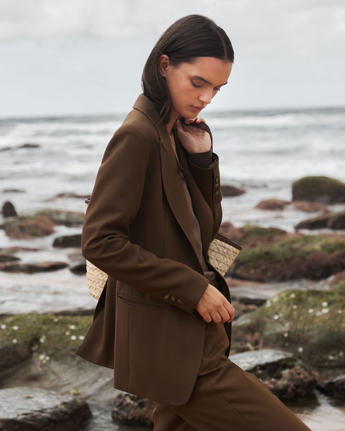 Hunter Single Breasted Blazer in gold khaki — alternate view