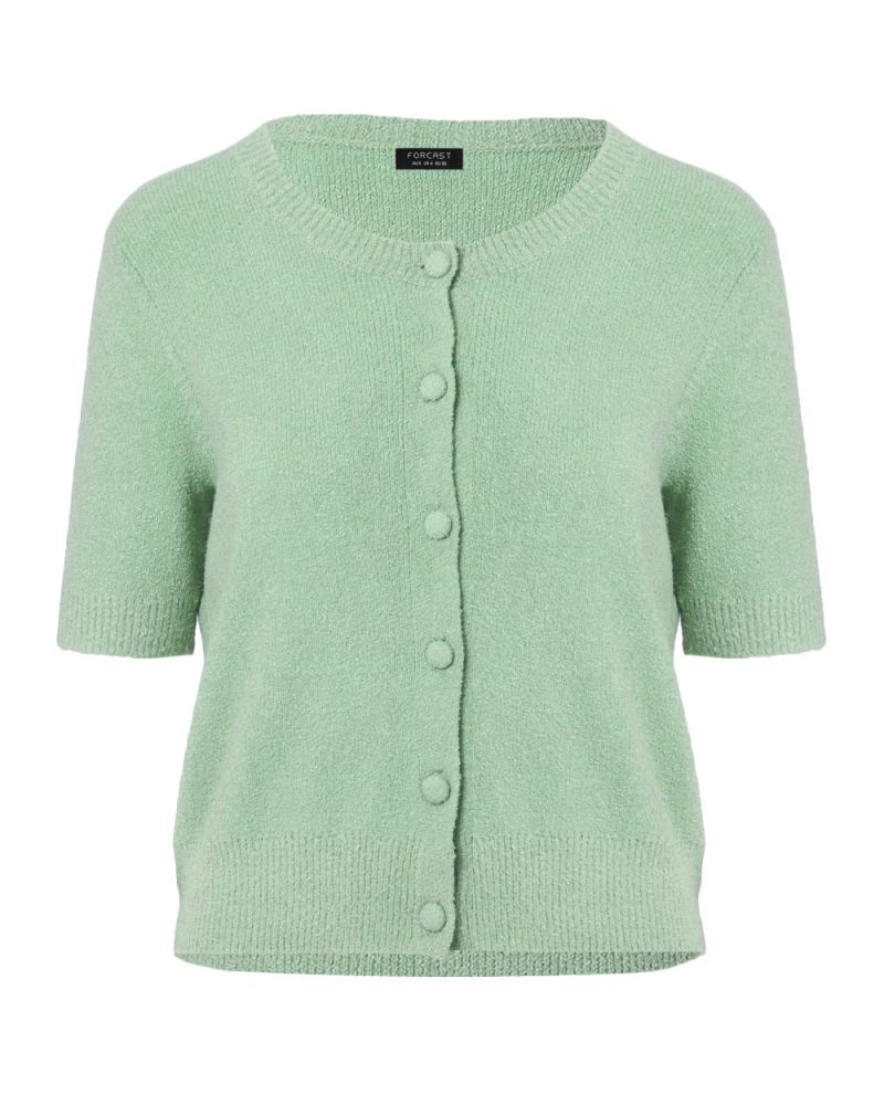 Quincy Short Sleeve Cardigan in spearmint — product-only view