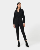 Karlie Slim Fit Trousers in black — full-length view