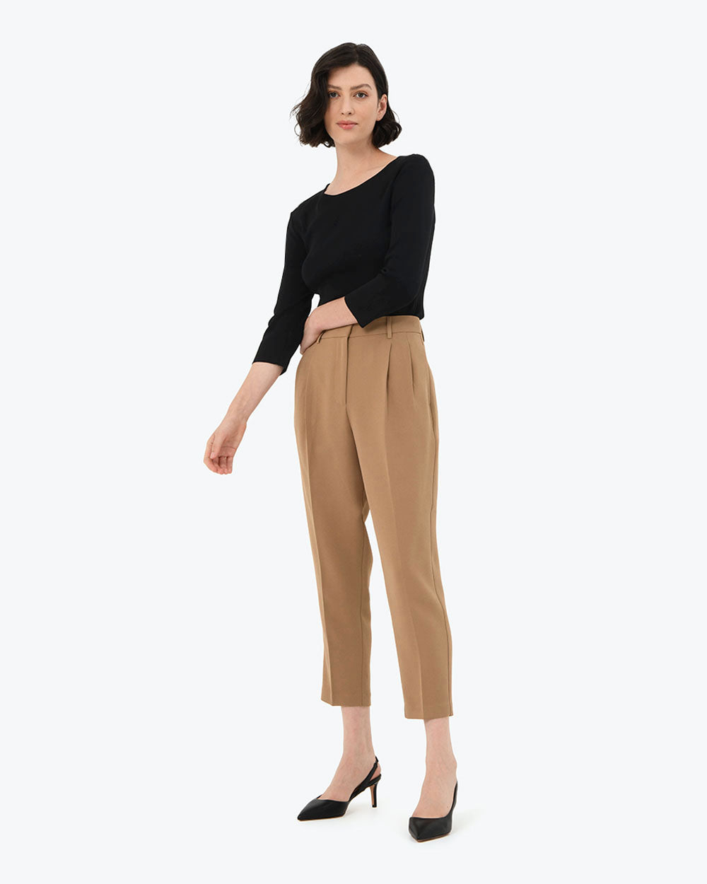 Carter 2 Slim Pants in tan — side view