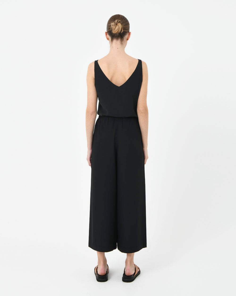 Dixie Cropped Palazzo Pants in black — back view