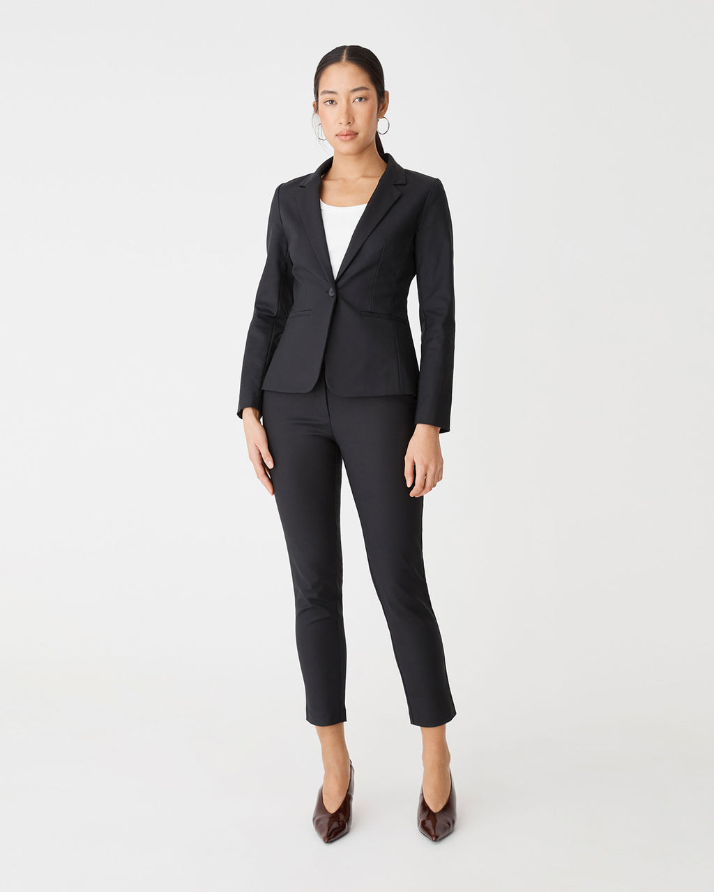 Safira High-Waist Trousers in black — full-length view