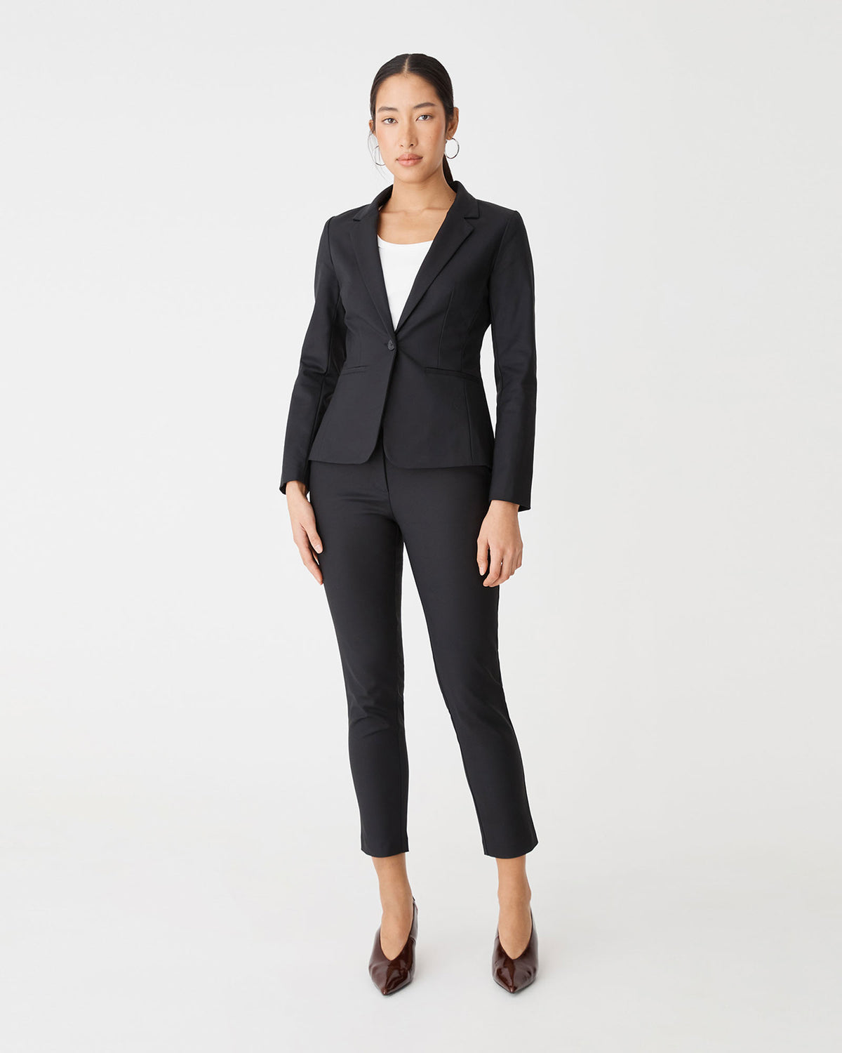 Safira High-Waist Trousers in black — full-length view