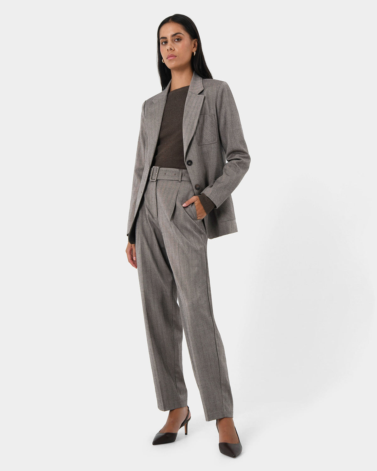 Allara Herringbone Trousers