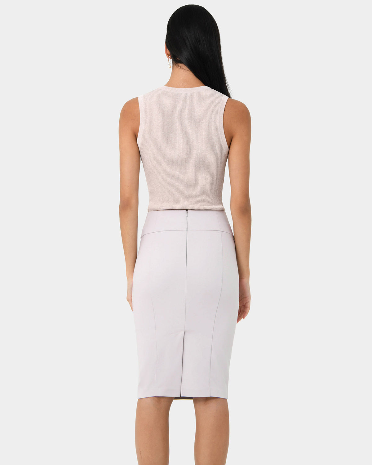 Safira Pencil Skirt in grey — back view