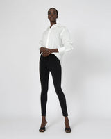 Heather Oversized Shirt in ivory — full-length view