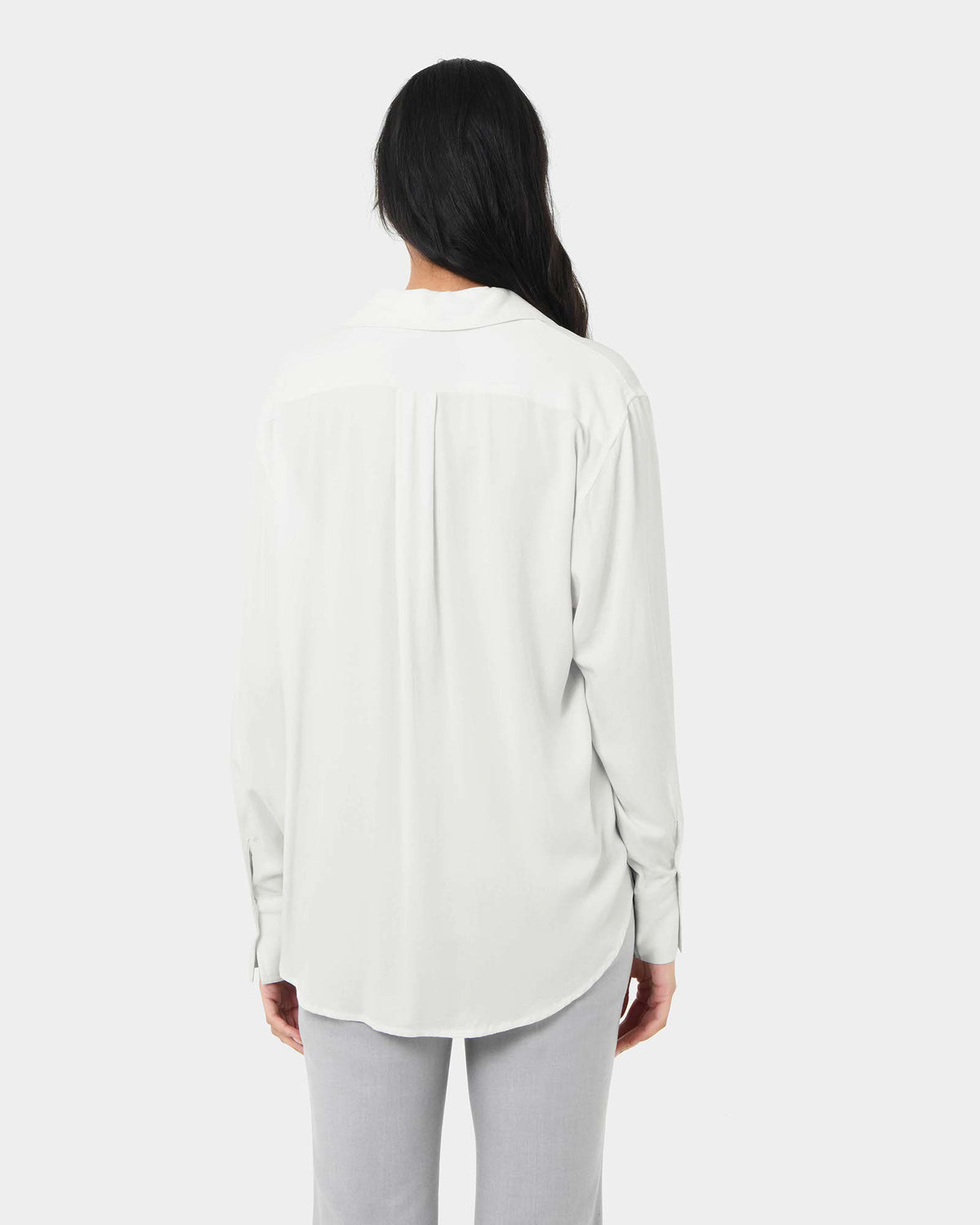 Marseille Button Up Blouse in ivory — back view