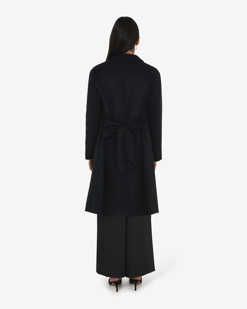 Collins Wool Blend Coat in black — back view
