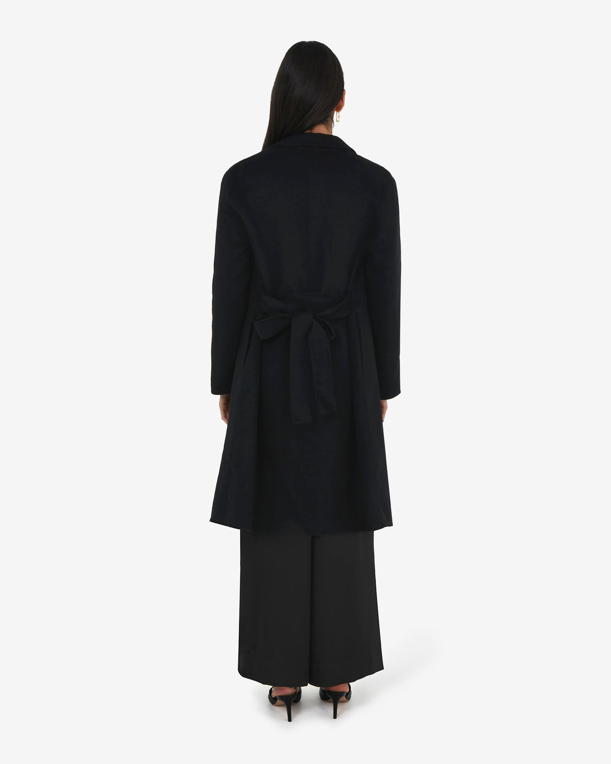 Collins Wool Blend Coat in black — back view