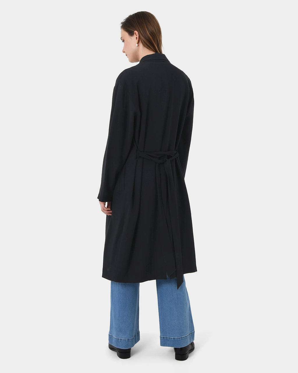 Indiana Tie Waist Coat in black — back view