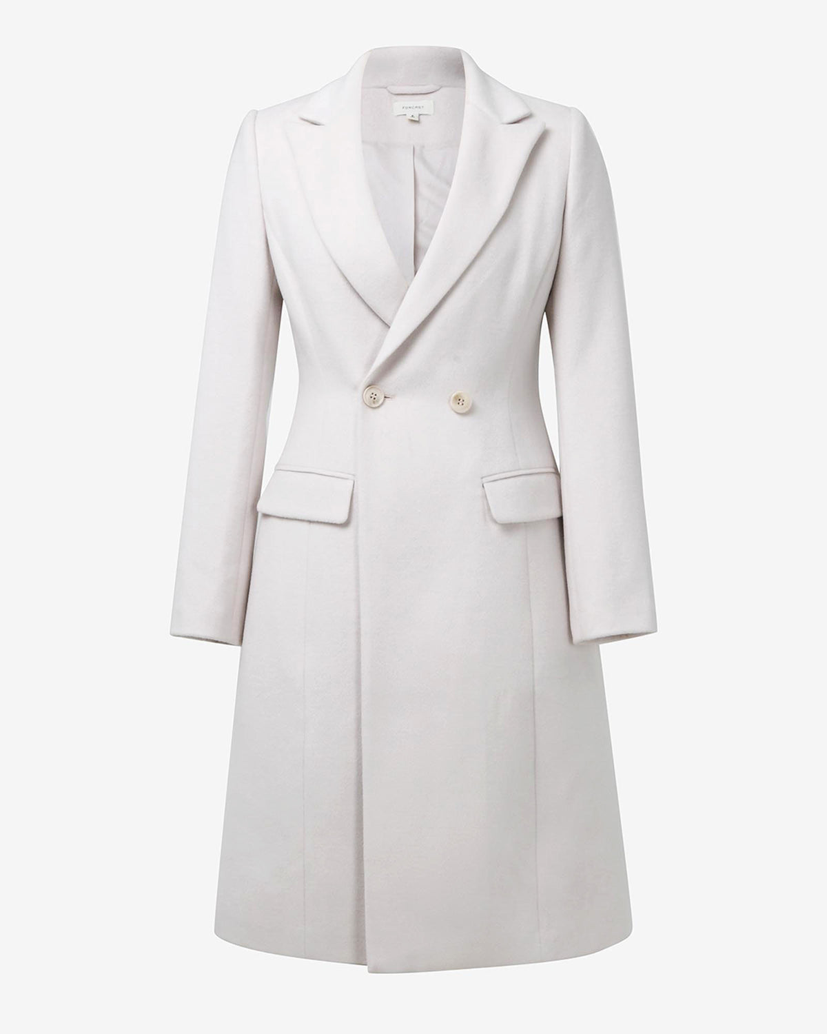 Skylar Hourglass Coat in cream — product-only view