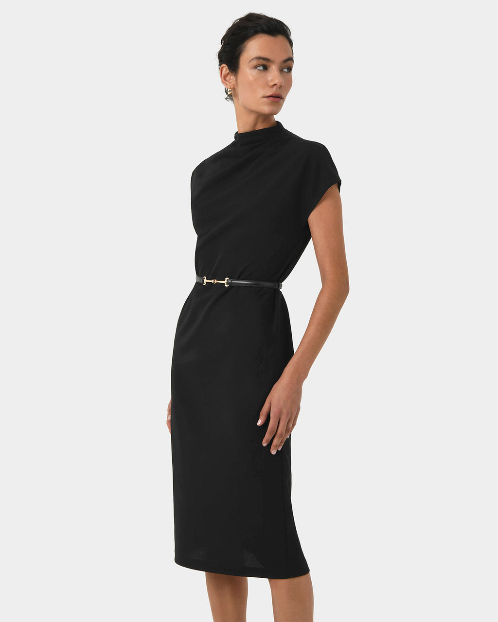 Michele Jersey Midi Dress in black — view 3