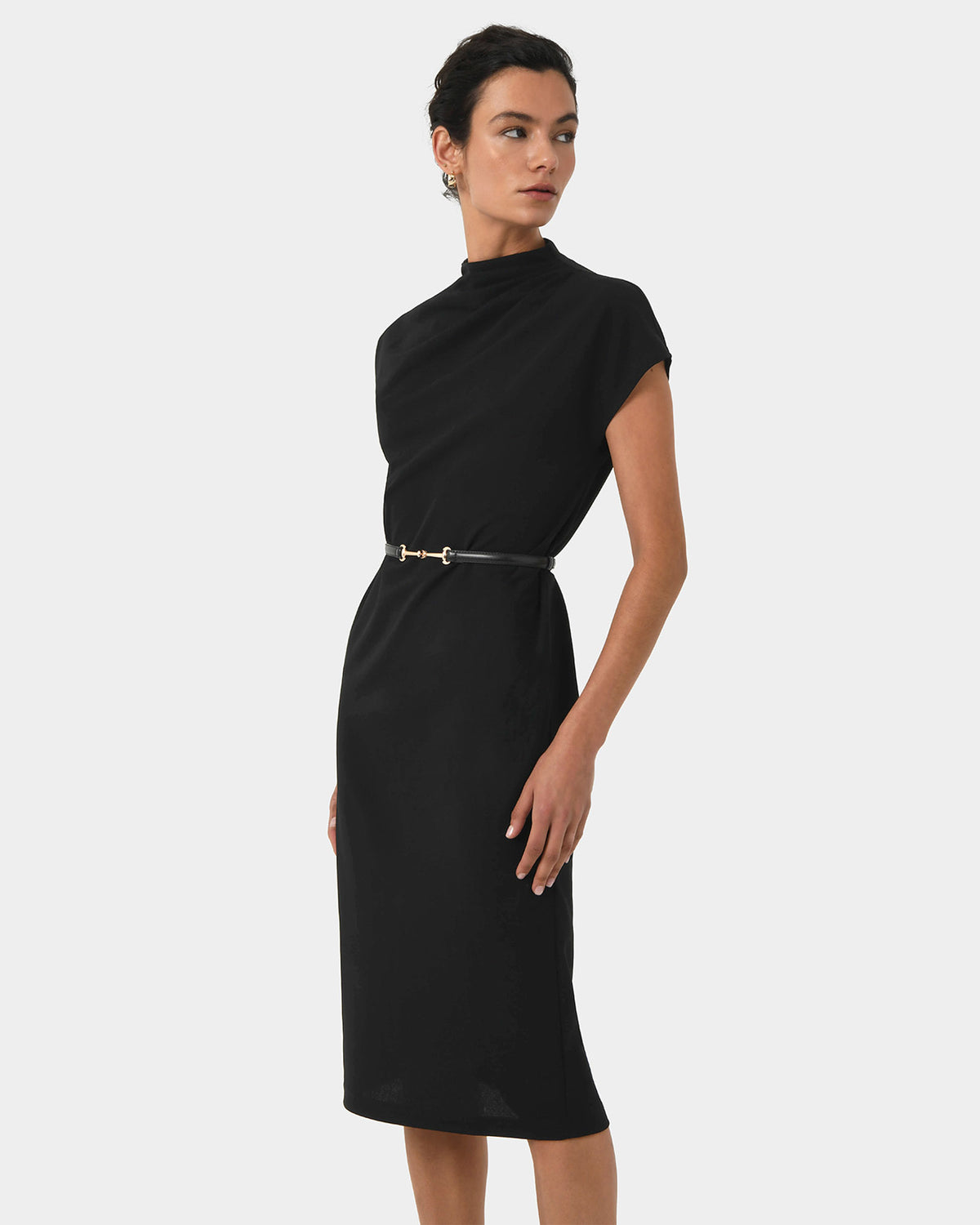 Michele Jersey Midi Dress in black — view 3