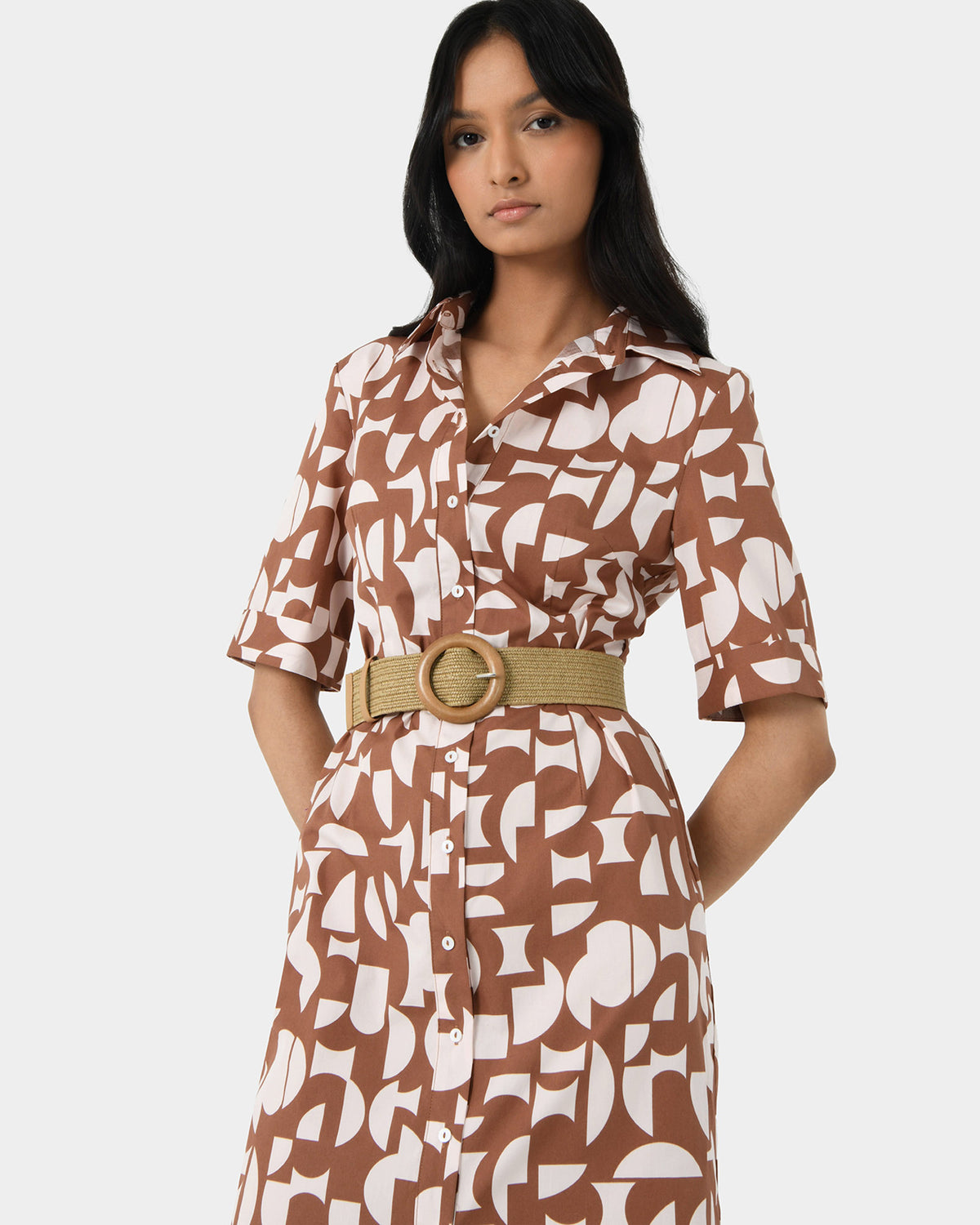 Colleen Printed Shirt Dress