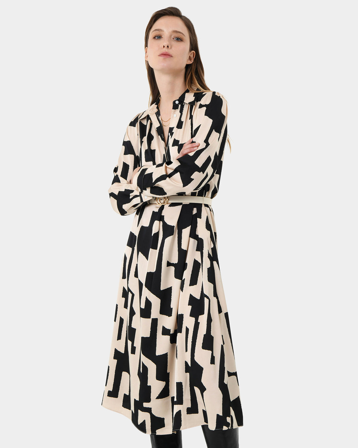 Maggie Printed Midi Dress