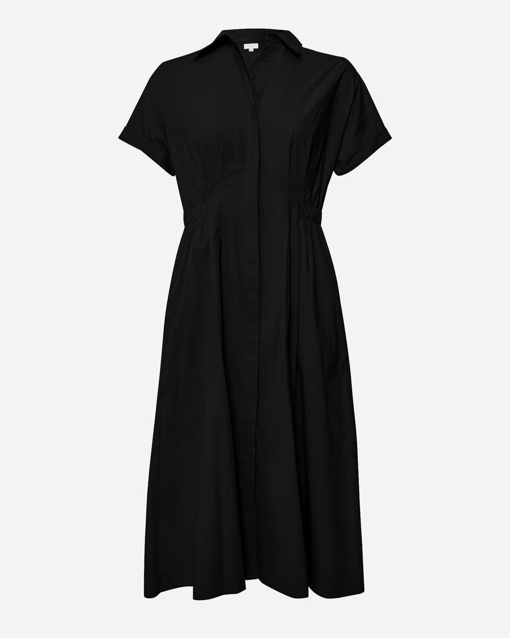 Zara Panel Midi Shirt Dress in black — product-only view