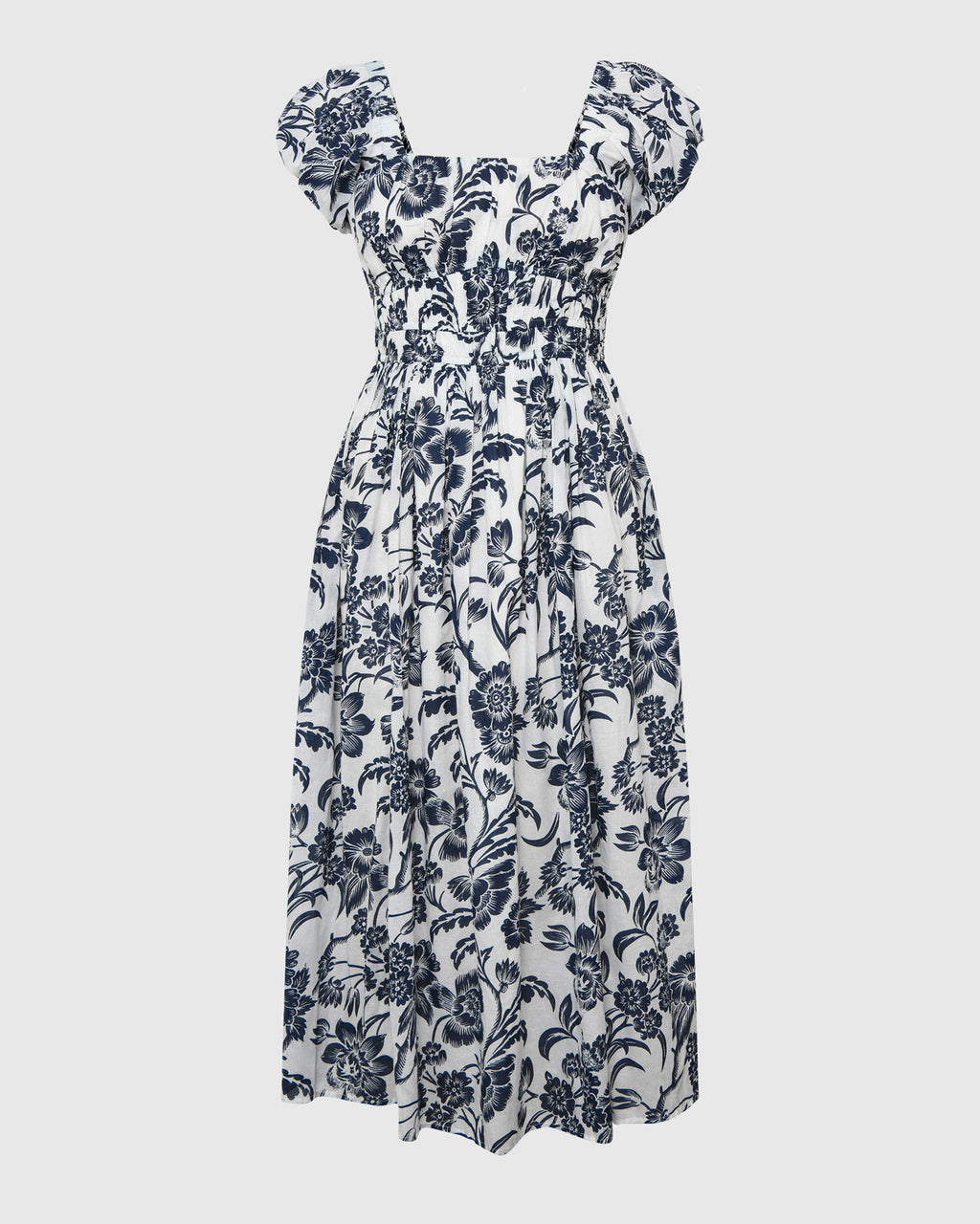 Pearl Floral Cotton Dress in floral print — product-only view