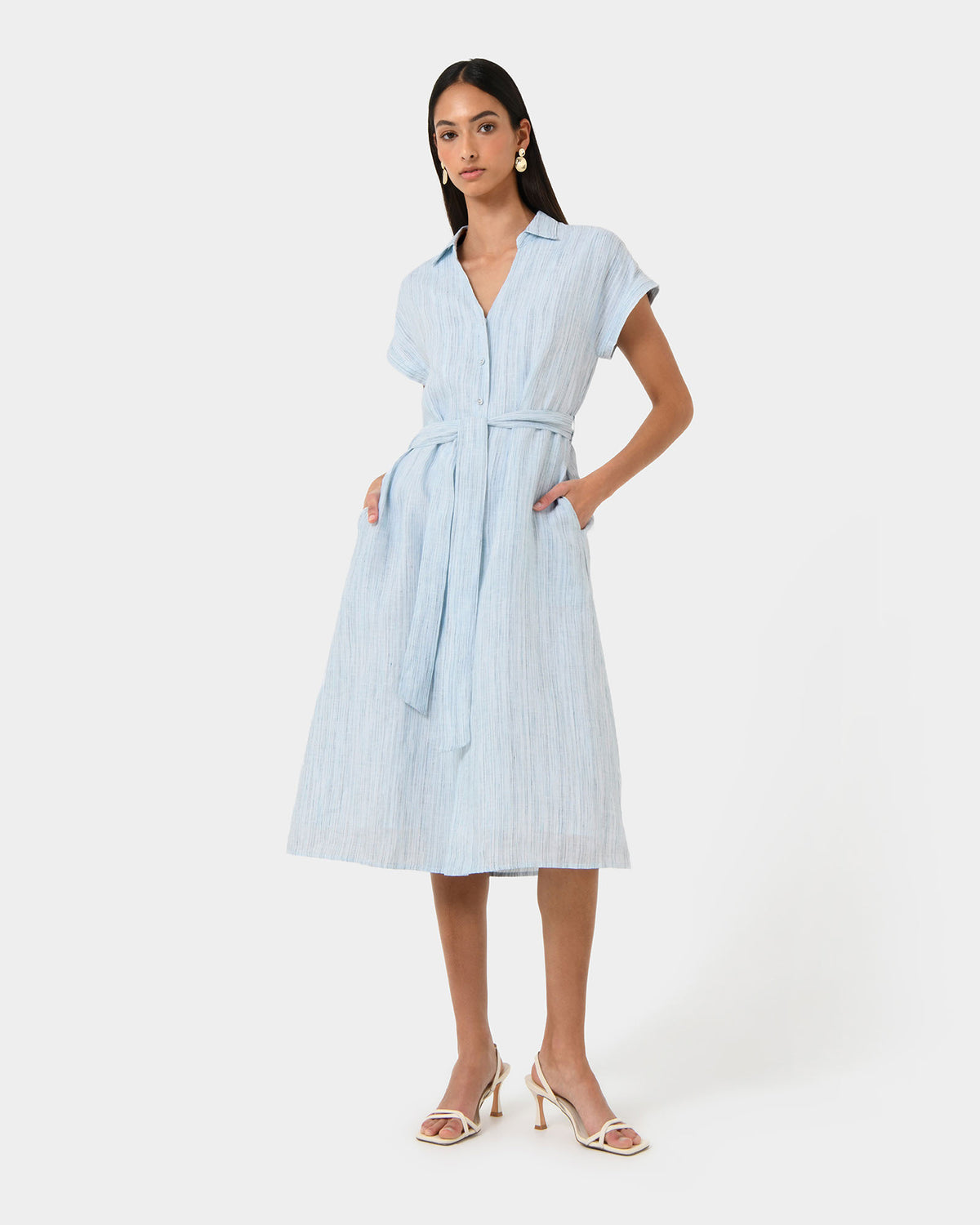 Paris Linen Midi Dress