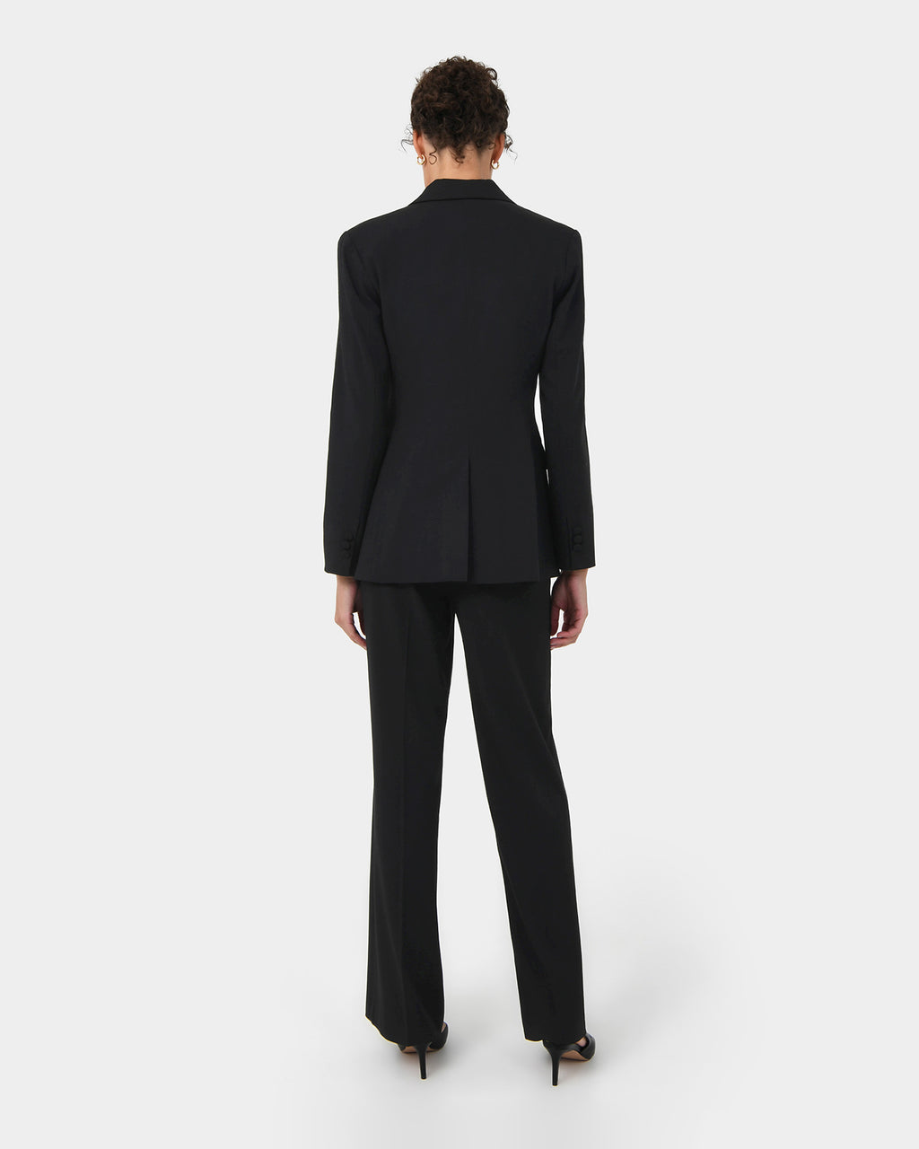 Emani Double Breasted Blazer in black — back view
