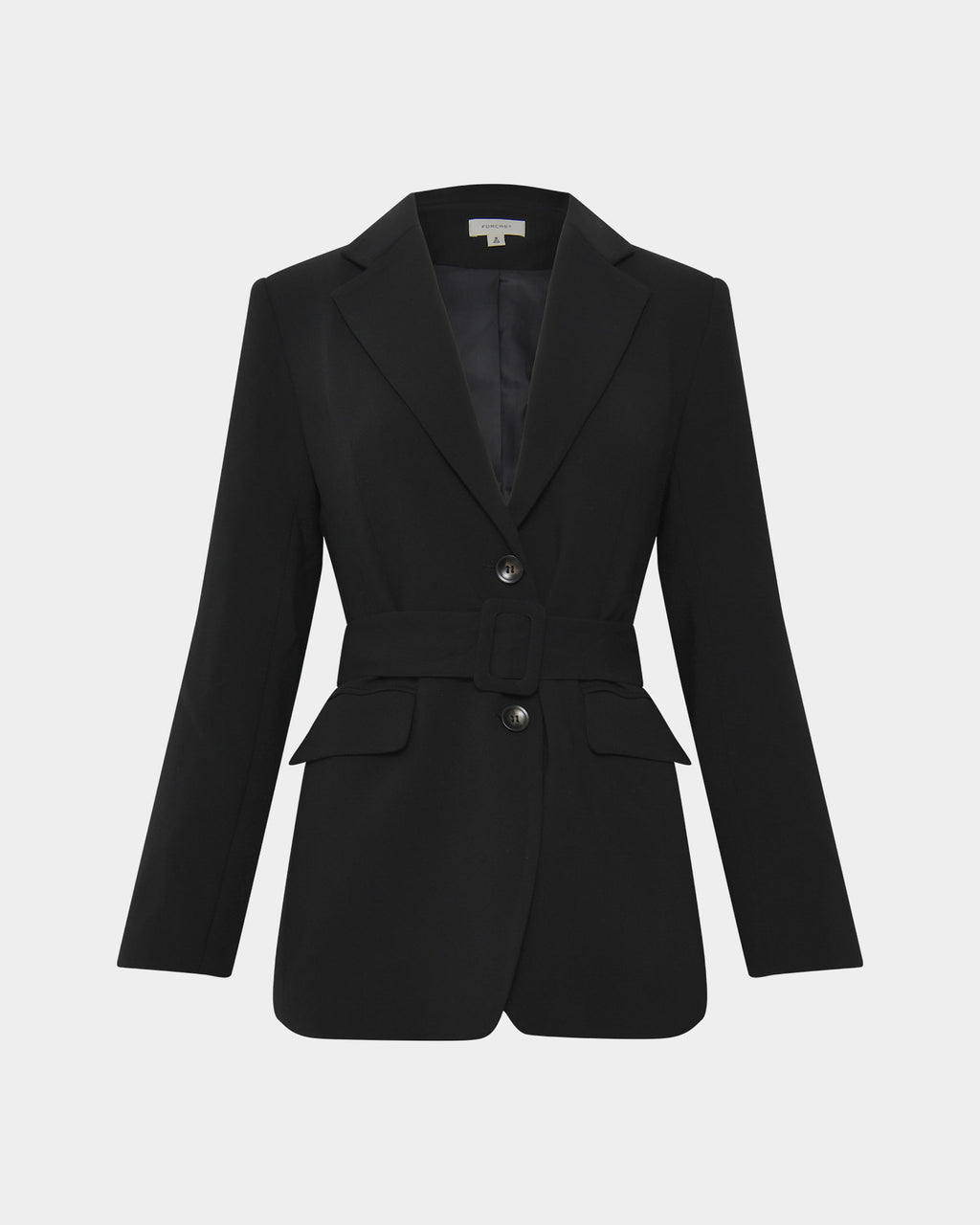 Patricia Belted Blazer in black — product-only view
