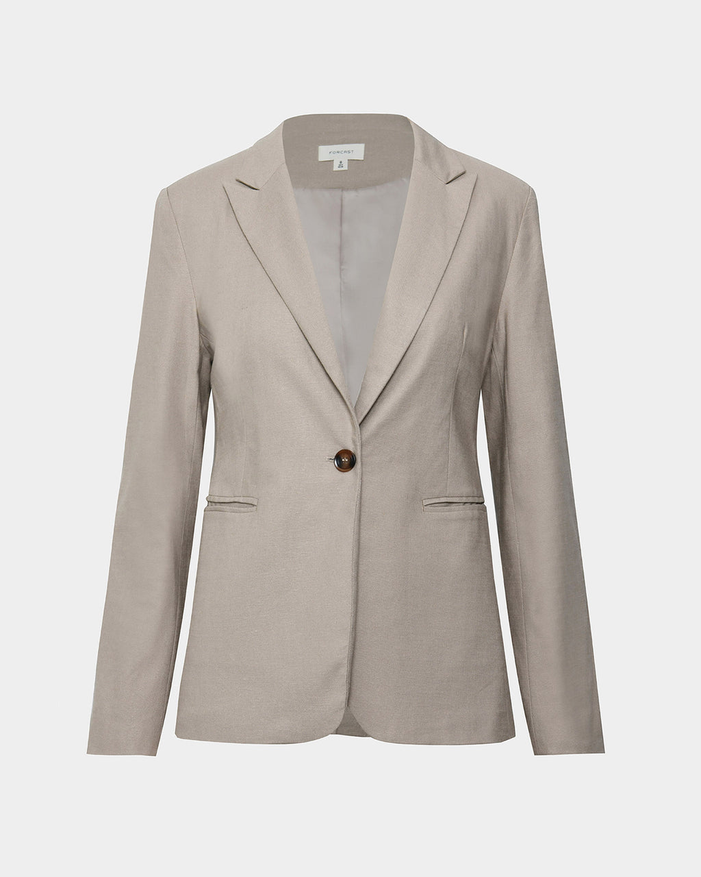 Mollie Linen Blend Blazer in sand beige — product-only view