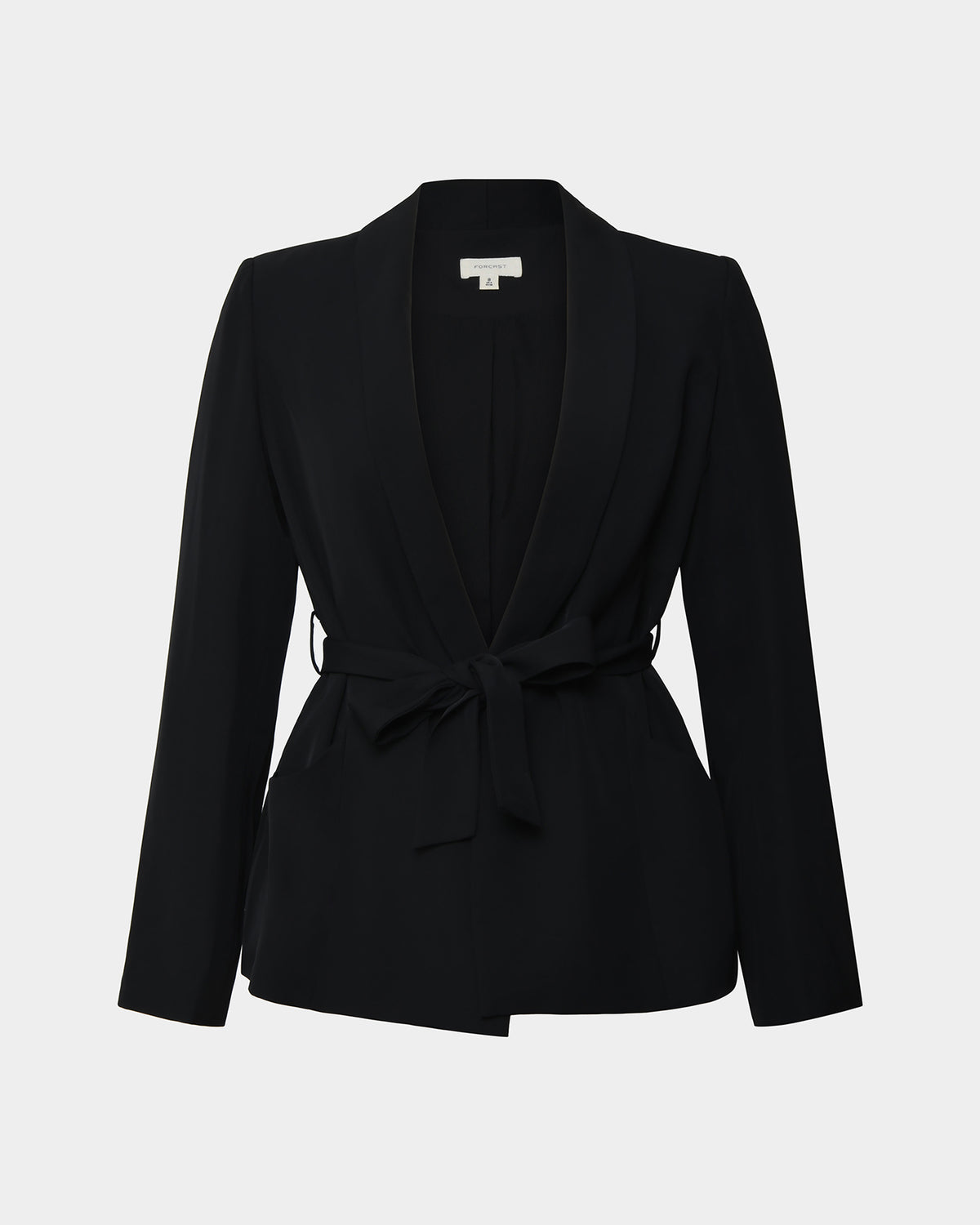 Rain Belted Blazer in black — product-only view