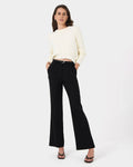 Haisley Fluffy Crewneck Knit in ivory — full-length view