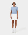 Anita Short Sleeve Cable Knit in powder blue — full-length view