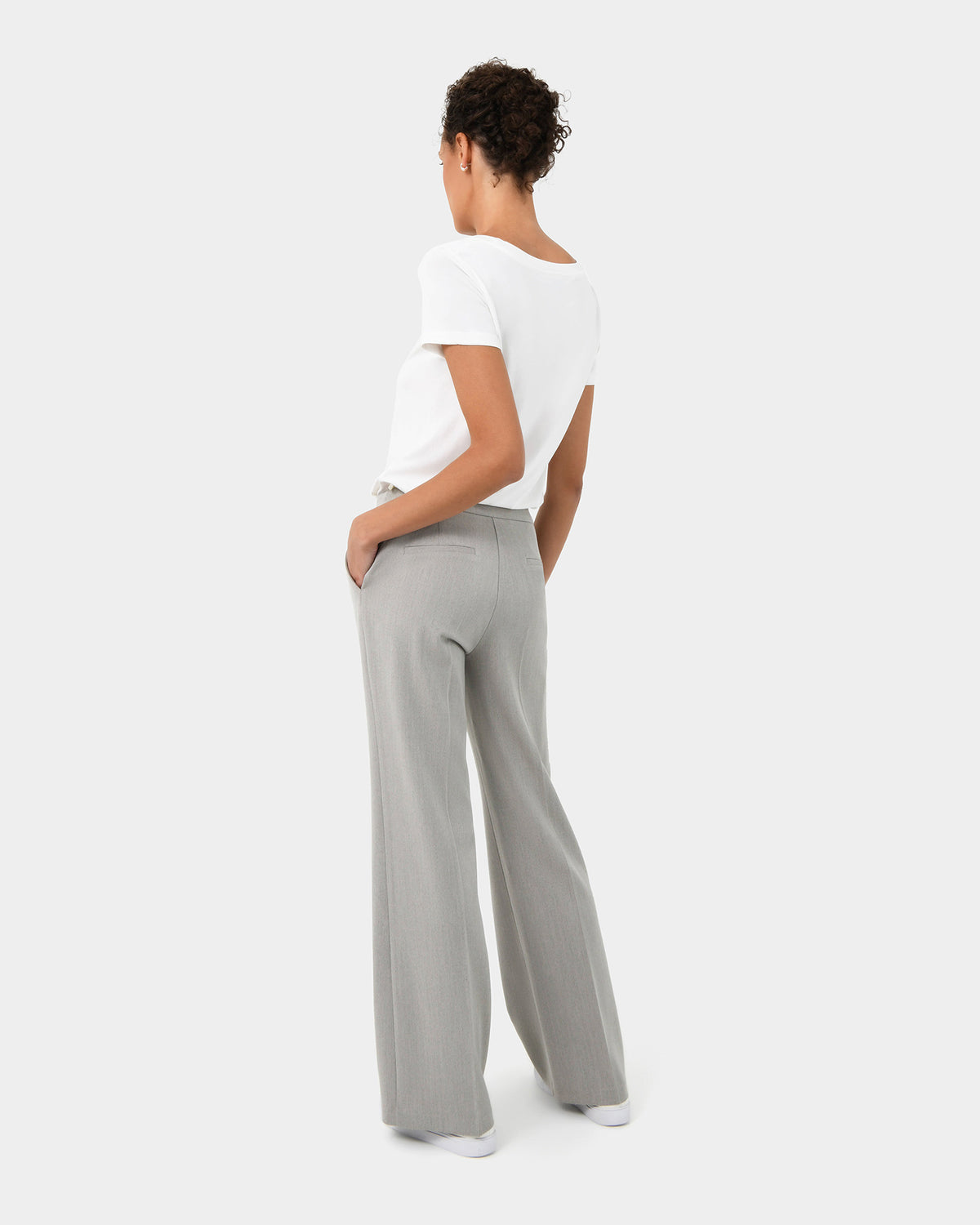 Santana Straight Leg Pants in beige — back view