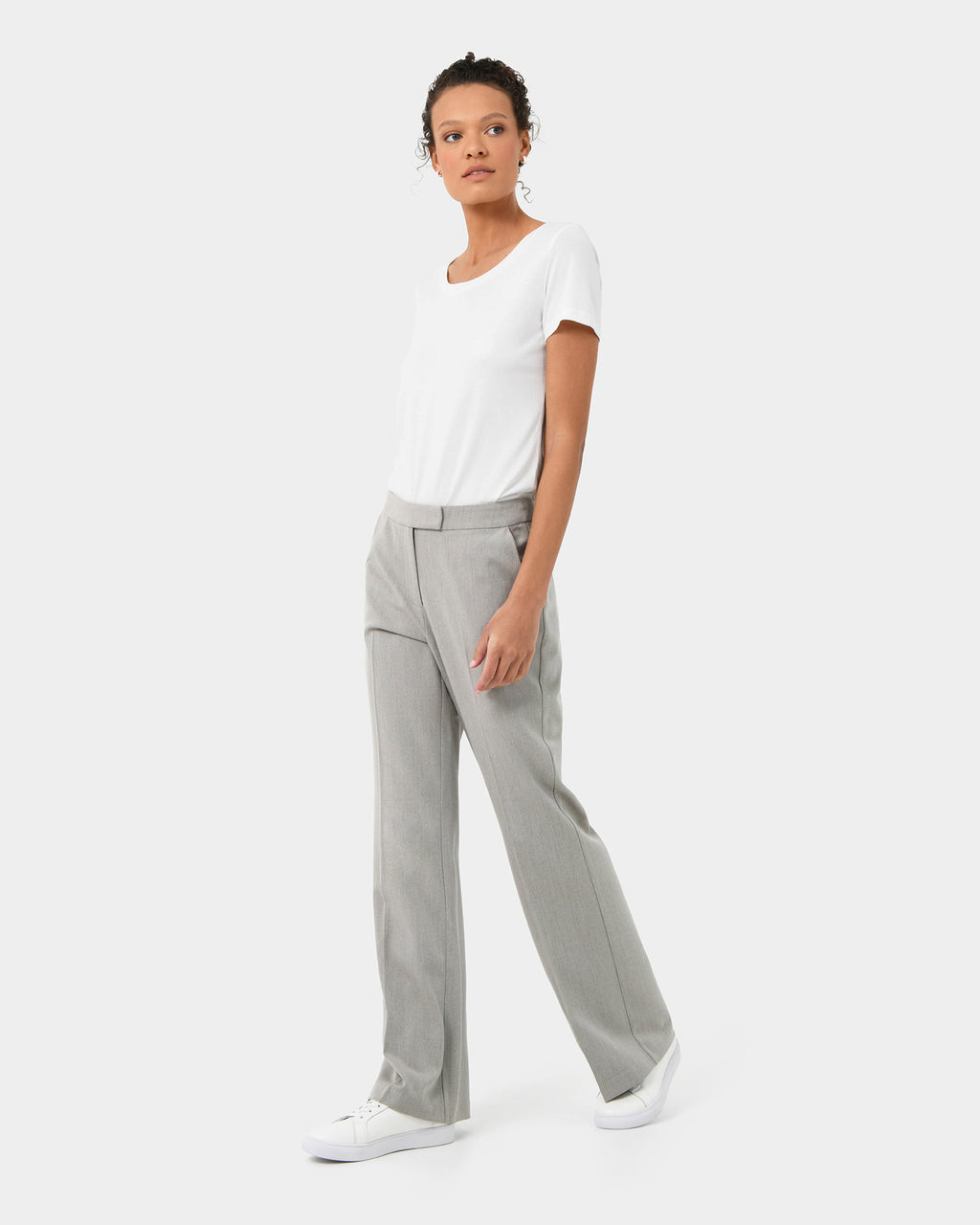 Santana Straight Leg Pants in beige — side view
