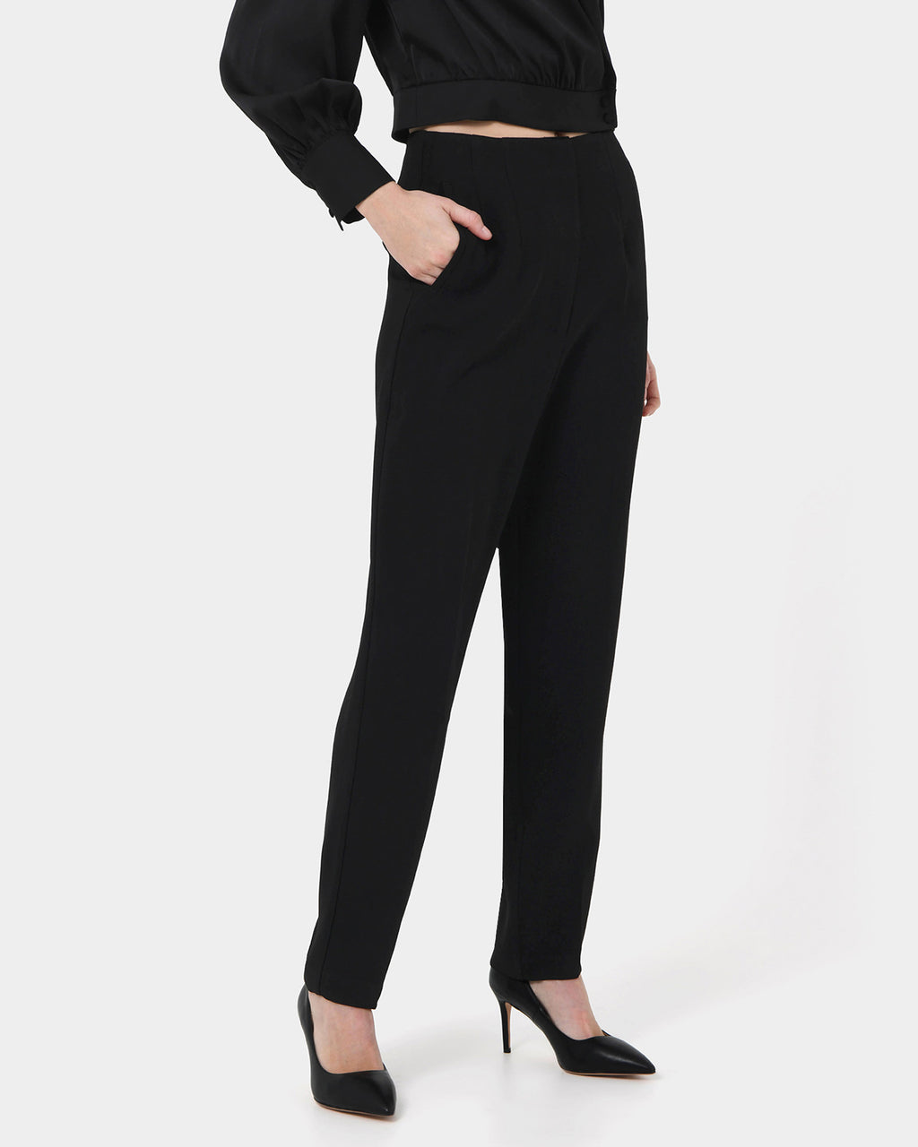 Rylan Tapered Pants in black — side view