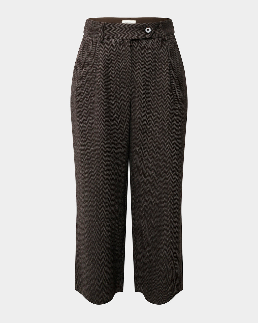 Kyrie Herringbone Culotte in brown — product-only view