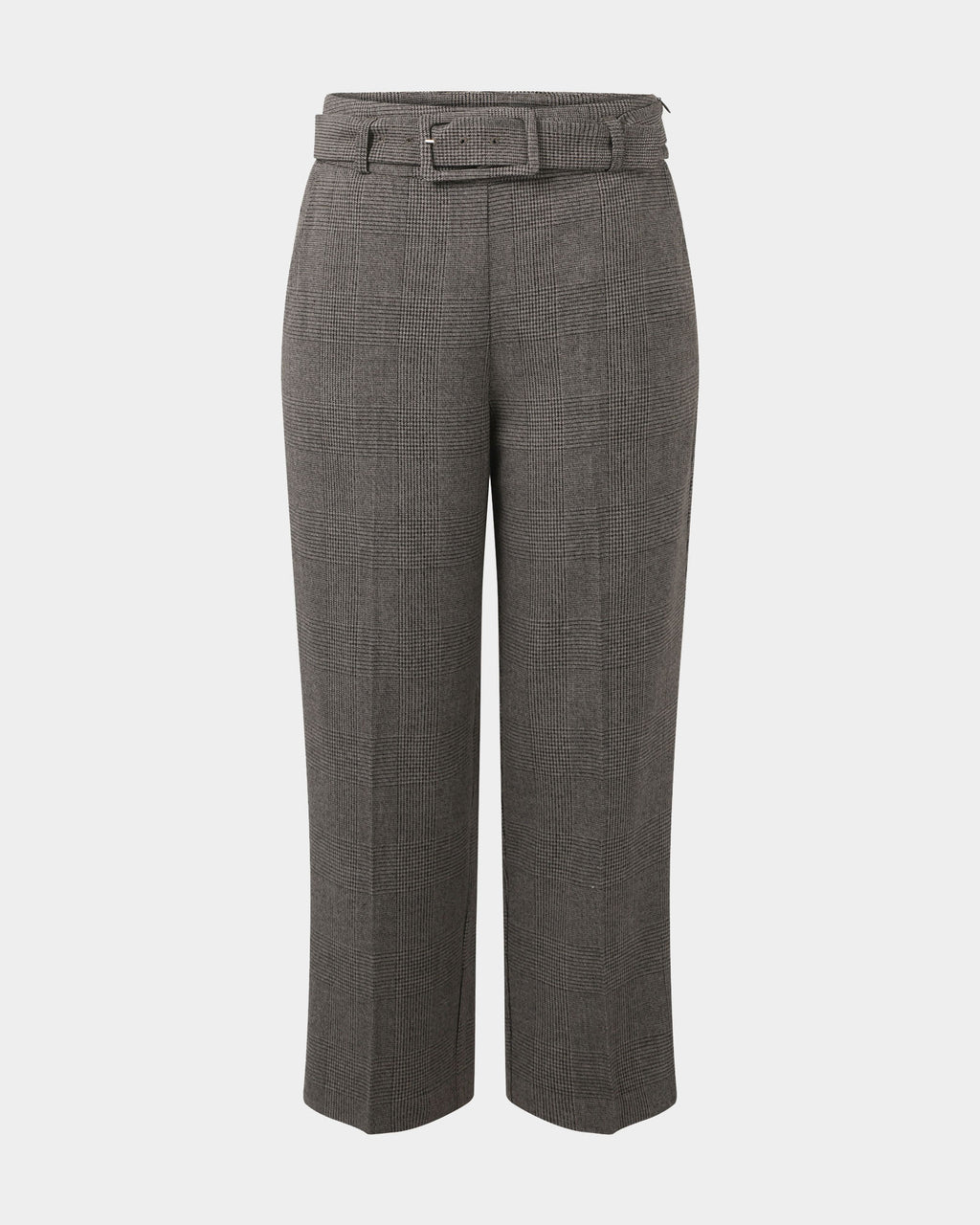 Kai Checked Crop Pants in beige black — product-only view