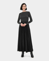 Zyla Satin Pleated Skirt