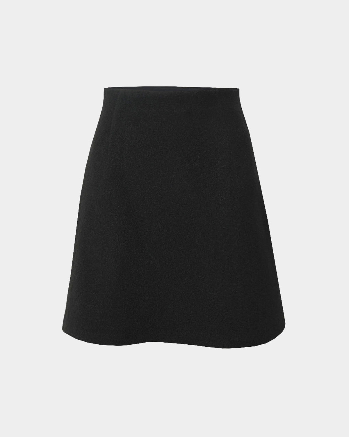 Zahra Boucle Yarn Mini Skirt in black — product-only view