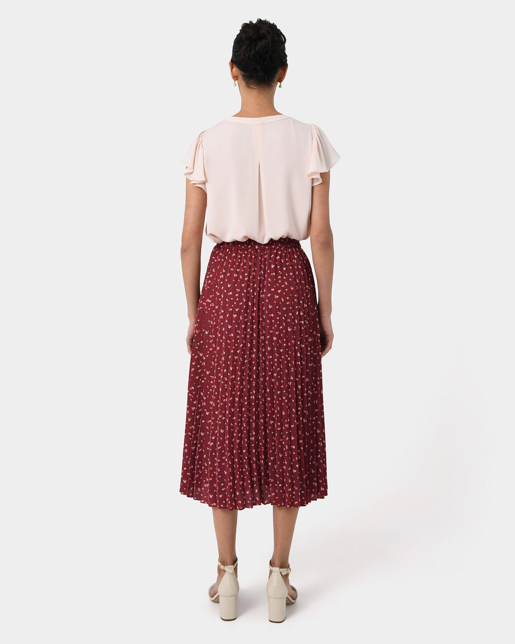 Amaya Pleated Skirt in multi — back view