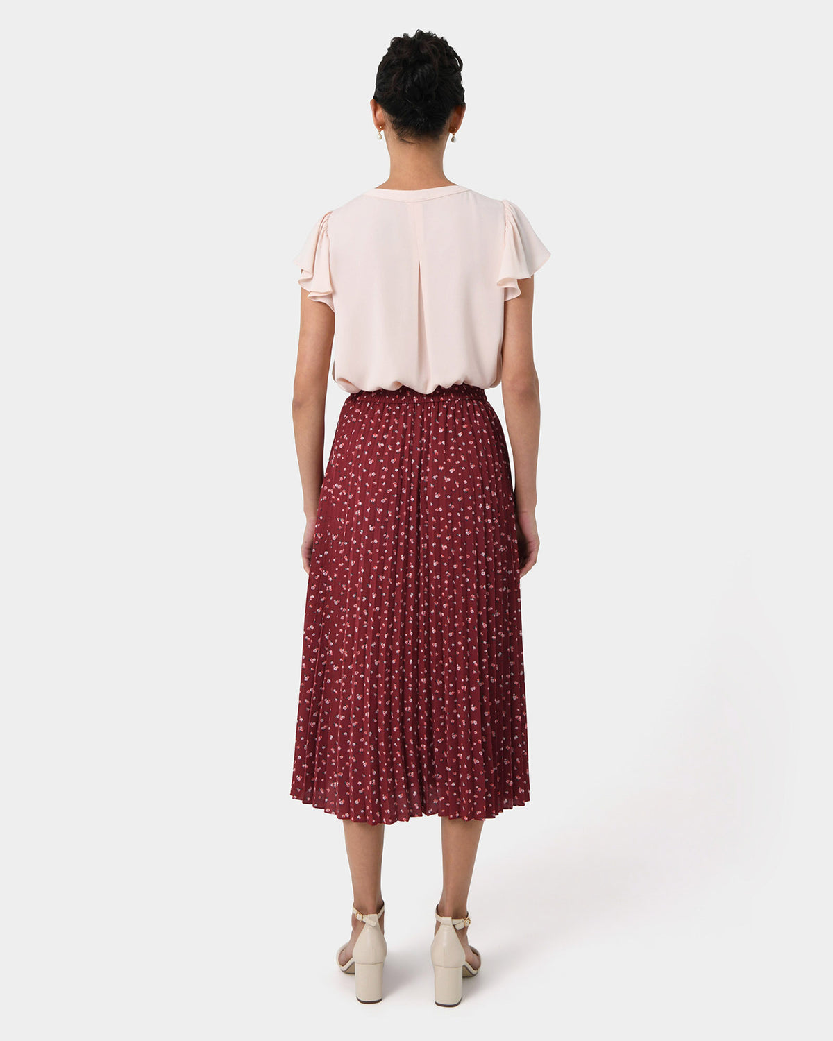Amaya Pleated Skirt in multi — back view